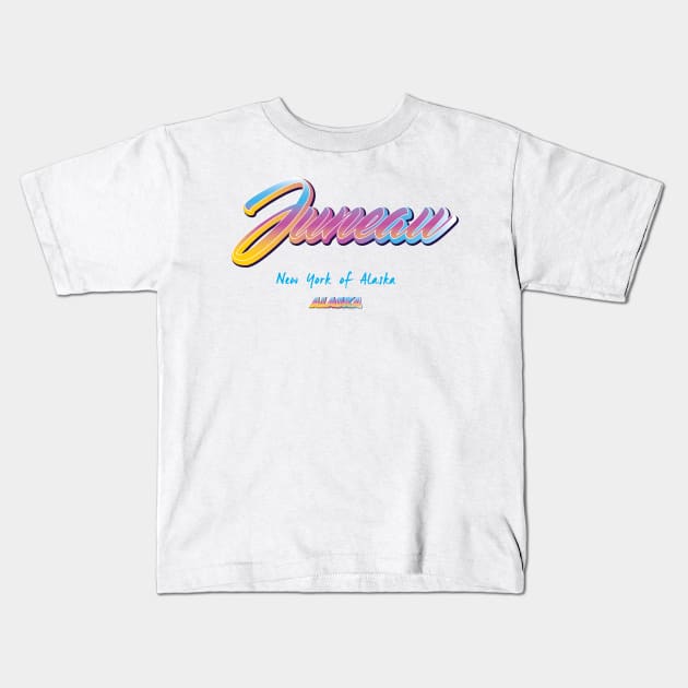 Juneau Alaska Kids T-Shirt by BY TRENDING SYAIF
